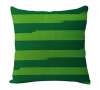 Wazylphin Taie Oreiller Rayures Verte Taie d'oreiller Coton Lin Coussin Canape avec Fermeture Eclair Cachée Protège Oreiller Respirabilité Coussins Décoratifs Housse de Coussin Durable 80x80cm/1 Pcs