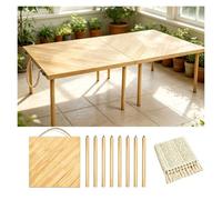 WBBML Table À Manger Pliante en Bois Table Pique Nique avec Une Poignée | Table Rectangulaire D'extérieur en Bois Fêtes, Réunions, Célébrations(90x30x15.75in/228x76x40cm)