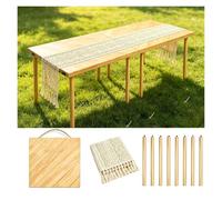 WBBML Table de Pique-Nique en Bois Table de Camping Pliante Facile À Monter | Table Salon de Jardin en Extérieur, Sur la Terrasse, Pour les Fêtes(90x30x15.75in/228x76x40cm)