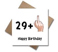 WBdesignz Carte d'anniversaire 30 ans avec enveloppe - Doigt d'honneur - Carte de vœux, pour le 30e anniversaire, 29 + 1 ", carrée