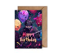 WBdesignz Carte d'anniversaire avec enveloppe - Carte d'anniversaire cool « Happy Birthday Birthday Ninja foncé DIN A6 »