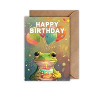 WBdesignz Carte d'anniversaire grenouille réelle avec enveloppe