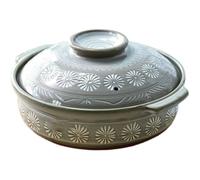 WBDWWTD Marmite en céramique, cocotte en Porcelaine Blanche Bleue résistante à la Chaleur avec Couvercle, marmite Ronde en Argile en grès, Batterie de Cuisine pour ragoût de Soupe [Classe énergétique