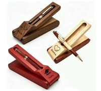 WBW Stylo à Bille en Bois Gravé Personnalisé, Stylos à Bille Personnalisés, Gravés pour Remises de Diplômes, Cadeaux Familiaux Personnalisés, Cadeaux d'entreprise (coffret stylo personnalisé en bois)