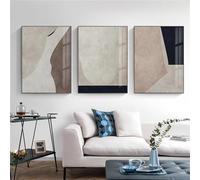 WBYZAC Art Mural,Moderne Abstrait Géométrique Couleur Bloc Art Mural Toile Peintures Imprimer Affiche Images pour la Décoration du Salon-60 * 70cm-3Pcs (Pas de cadre)