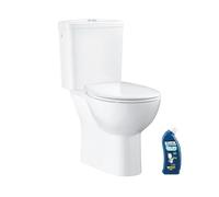 WC à poser sans bride GROHE Bau Ceramic avec abattant frein de chute declipsable + nettoyant Briochin