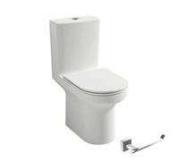 WC à poser sans bride sortie horizontale JACOB DELAFON Elite avec abattant frein de chute + Porte-rouleau Moderne Chromé