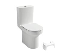 WC à poser sans bride sortie horizontale JACOB DELAFON Elite avec abattant frein de chute + tabouret physiologique blanc
