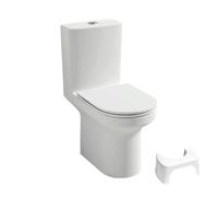 WC à poser sans bride sortie horizontale JACOB DELAFON Elite avec abattant frein de chute + tabouret physiologique blanc