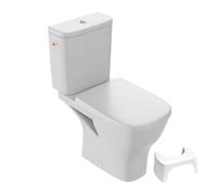 WC à poser sans bride sortie horizontale JACOB DELAFON Struktura avec abattant + Tabouret physiologique blanc