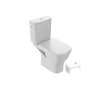 WC à poser sans bride sortie horizontale Struktura avec abattant + Tabouret physiologique blanc