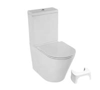 WC à poser sans bride sortie universelle JACOB DELAFON Rodin+ avec abattant frein de chute + tabouret physiologique blanc