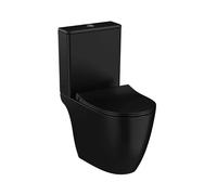 WC à poser sans bride VitrA Sento + abattant slim freinde chute noir mat