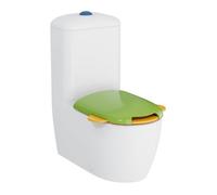 WC à poser sans bride VITRA Sento Kids Blanc + réservoir + abattant vert et jaune