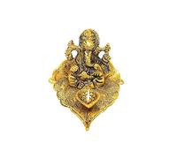 WC Seigneur Ganesha avec figurine Diya pour le temple de la maison mandir - Statue de Ganesh pour Ganesh Chaturthi - Objet de décoration de Pooja indien du dieu hindou - Idole Ganpati pour voiture