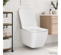 WC suspendu Céramique Toilette suspendue Cuvette moderne carrée murale vidaXL vi