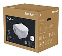 Duravit WC suspendu D-Code 45130900B1 – chasse d'eau profonde, sans bride, avec abattant, blanc