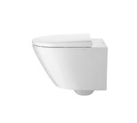 WC suspendu Duravit D-Neo, chasse d'eau à grande capacité, sans rebord, Durafix, 370 x 540 x 400 mm, 2577090000, Couleur: Blanc