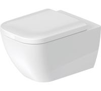 WC suspendu Duravit Happy D.2, à fond creux, sans bord, 540mm, avec fixation non apparente, 2222092000, Couleur: Couleur intérieure blanche, couleur extérieure blanche, avec HygieneGlaze