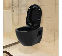 WC suspendu en céramique - vidaXL - Noir - 36x50x41,5 cm - Fermeture en douceur - Facile à nettoyer
