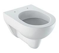 WC suspendu Geberit Renova Compact, chasse d'eau profonde 6/5 l, saillie réduite, blanc