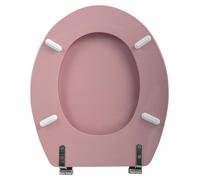 WC suspendu MDF, couleur rose, charnières en acier inoxydable, forme ronde