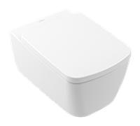 WC suspendu Villeroy & Boch Subway 3.0 Combi-Pack TwistFlush, 37 x 56 cm, carré, avec abattant, blanc.