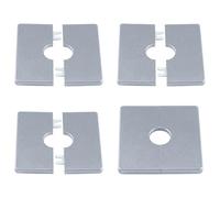 Wcawnlt Rosace Mitigeur Douche 22mm, Cache Tuyau Radiateur Carré, Plaque Murale Autocollante pour Trou de Mur, Finition Chromée Argent, Lot de 4 Pièces pour Robinet de Cuisine et Salle de Bain