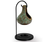 WD&CD Brûleurs Huile Essentielle en Céramique, Lampe à Parfum en Céramique, Brûleur à Cire pour Chaudron Suspendu, Photophore Veilleuse Chauffe-Parfum pour Décoration Salon,Chambre,Bureau (Vert)