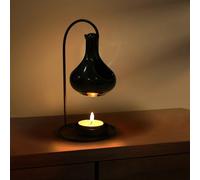 WD&CD Brûleurs Huile Essentielle en Céramique, Lampe à Parfum en Céramique, Brûleur à Cire pour Chaudron Suspendu, Photophore Veilleuse Chauffe-Parfum pour Décoration Salon,Chambre,Bureau (A-Noir)