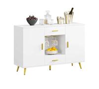 wD7rE5bm6z Buffet de Salle à Manger Armoires de Cuisine Buffet Blanc Porte-Verres à vin Buffet de Salle à Manger Armoire Buffet Casier avec étagères réglables