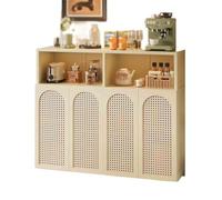 wD7rE5bm6z Buffet de Salle à Manger Retro-Style Kitchen Sideboard Living Room Storage Floor-Standing Wall-Mounted Four Doors with Storage Compartments(Blanc)