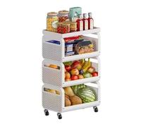 wD7rE5bm6z desserte de Cuisine Chariot de Rangement Cuisine Mobile à 3 Niveaux, Panier Fruits et légumes, étagère Organisateur Chariot de Stockage