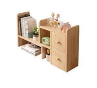 wD7rE5bm6z étagère à Livres Organiseur de Bureau Extensible, étagère autoportante en Bois rotative à 90 degrés, avec 2 tiroirs, for Fournitures, Livres, décorations, Rangement Verdure