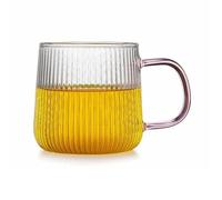 wD7rE5bm6z Gobelets en verre Gobelet en verre à rayures verticales, 320 ml Verrerie de cuisine(Pink)