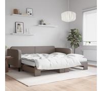 WDGJJFECNMUEHI 2en1 avec gigogne Taupe 100x200cm | Lit de jour gigogne taupe 100x200 cm tissu canape-lit convertible salon chambre avec deux matelas mousse