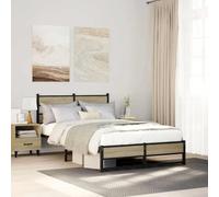 WDGJJFECNMUEHI Acier Robuste Design Classique Brun 120 x 200 cm | Cadre de lit en métal robuste sans matelas chêne sonoma 120x200 cm sommier tapissier renforcé