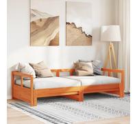 WDGJJFECNMUEHI Pin Massif 2 en 1 avec tiroir Brun 90x190 cm | Lit de jour 2 en 1 Cannage Bois Pin Massif Cire Marron 90x190 cm Banquette Convertible avec Tiroir pour Salon ou Chambre