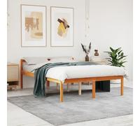 WDGJJFECNMUEHI Pin Massif lit surélevé Brun 120x190 cm | Lit Personne Agee Sans Matelas 120x190 cm Pin Massif Bois Naturel Tete de Lit Rangee Pliable Confortable