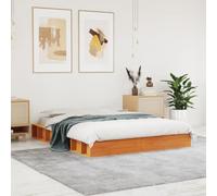 WDGJJFECNMUEHI Pin Massif Rustique sommier Stable 120x190cm Brun | Cadre de lit en bois pin massif cire marron 120x190 cm sommier à lattes sans matelas pour petit espace chambre nuit