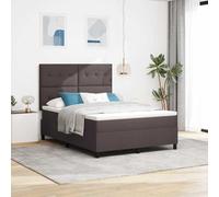 WDGJJFECNMUEHI Ressorts ensachés Tête de lit Ajustable Marron 160 x 200 cm | Lit à Ressorts avec Matelas King 160x200 Marron Tissu Tête de Lit Réglable Moderne avec Sangles LED