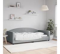 WDGJJFECNMUEHI Tissu 2 en 1 Convertible Salon Chambre Gris 100x200 cm | Lit de Repos Gris Clair 100x200 cm, Canape Lit Fixe avec Accoudoirs en Tissu, Meuble 2 en 1 pour Salon et Chambre