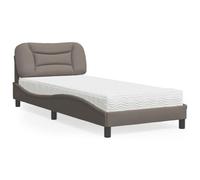 WDGJJFECNMUEHI Tissu Durable Lattes contreplaqué Hvar Taupe 90x200 cm | Lit avec matelas Hvar taupe 90x200 cm tissu literie sommier mousse confort dossier rembourré