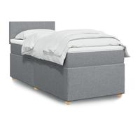 WDGJJFECNMUEHI Tissu Polyester Ressorts ensachés lit sommier 90x200 cm Gris | Sommier a lattes lit avec matelas 90x200 cm gris clair tissu ensache confortable literie complete
