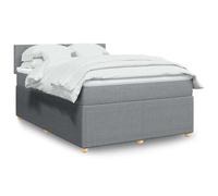 WDGJJFECNMUEHI Tissu Polyester Ressorts ensachés Sommier lit Gris 140x200cm | Sommier à lattes lit avec matelas ressorts ensachés LED Gris clair 140x200cm Tissu surmatelas