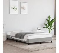 WDGJJFECNMUEHI Tissu Respirant Durable Chambre à Coucher Gris 120x190 cm | Cadre de lit sans matelas tissu gris clair 120x190 cm avec tête de lit, sommier à lattes renforcé, robuste et respirant pour