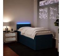 WDGJJFECNMUEHI Tissu Velours Ressorts ensachés Sommer 100x200 cm Bleu | Sommier à lattes lit avec matelas bleu 100x200 cm cadre velours LED ressorts ensachés surmatelas confortable chambre adulte