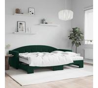 WDGJJFECNMUEHI Velours 2 en 1 avec gigogne lit Repos Vert 80x200cm | Lit de jour avec gigogne et matelas vert foncé 80x200cm velours canapé-lit convertible invités salon