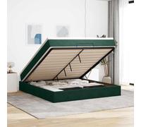 WDGJJFECNMUEHI Velours Doux Rangement intégré 160x200 cm Vert | Cadre de lit ottoman avec matelas vert foncé 160x200 cm velours literie rangement hydraulique sommier tapissier