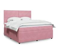 WDGJJFECNMUEHI Velours Doux Ressorts ensachés indépendants 180x200 cm Rose | Sommier à lattes avec matelas à ressorts ensachés et surmatelas Rose 180x200 cm Velours lit complet avec tête de lit réglable